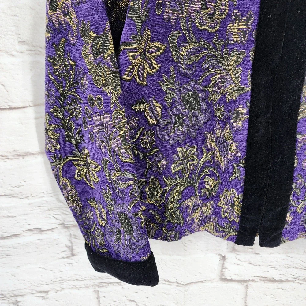Vintage Coldwater Creek Jacket Gothic Romance‎ Purple Witchy Equestrian Medium